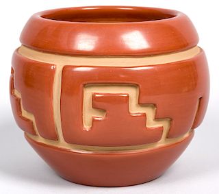 Luann Tafoya | Santa Clara Red Bowl with Mountain Design