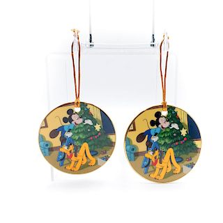 2 DISNEY CLASSIC COLLECTION PLUTO'S CHRISTMAS ORNAMENTS