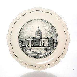 SPODE OLD ST LOUIS COURTHOUSE GLAZED STONEWARE PLATE