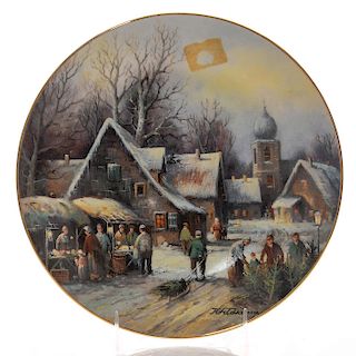 TIRSCHENREUTH PORCELAIN PLATE, CHRISTMAS IN THE COUNTRY