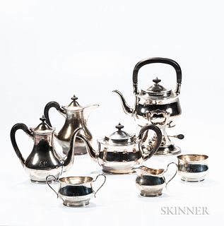 Seven-piece Gebelein Sterling Silver Tea and Coffee Service