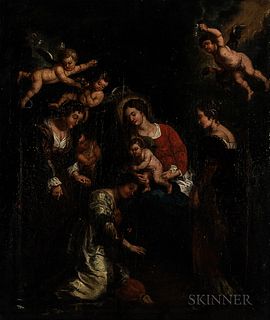 Continental School, 18th Century Style  Madonna and Child with Female Saints