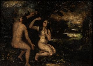 Continental School, 19th Century  Adam and Eve by the Tree of Knowledge