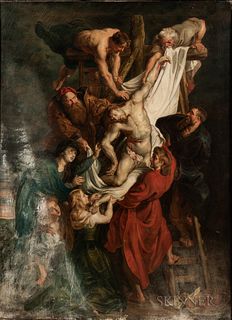 Continental School, 19th Century  Copy of Peter Paul Rubens's Descent from the Cross