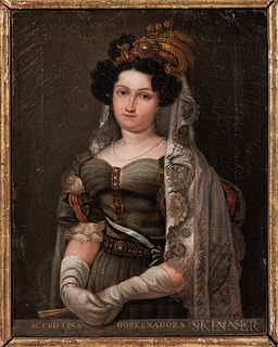 Spanish School, 19th Century  Portrait of Maria Cristina, Gobernadora de España