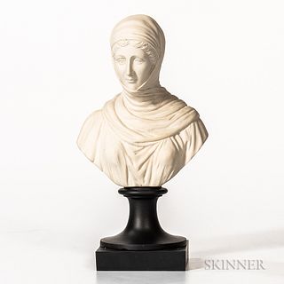 Non-period, Non-factory White Jasper Bust of Aristophanes