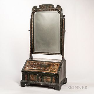 Green- and Gilt-japanned Dressing and Writing Stand