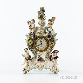 Meissen Porcelain Figural Clock