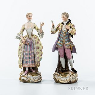 Pair of Meissen Porcelain Figures of a Man and Woman