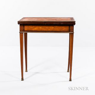 Louis XVI-style Mahogany and Satinwood Parquetry Card and Writing Table