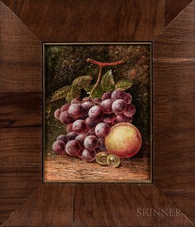 Continental School, 19th/20th Century  Still Life with Grapes, Peach, and Gooseberries