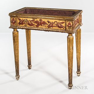 Neoclassical-style Giltwood and Painted Table Vitrine