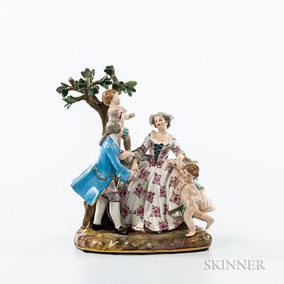 Meissen Porcelain Figural Group with Couple and Children