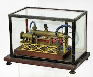 Antique Horizontal Steam Engine Display