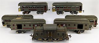 7 Pre-War Lionel Pullman Train Locomotive Cars