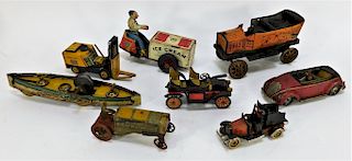 8PC Antique Marx Linemar CKO Tin Toy Group