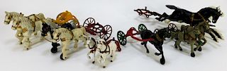6PC Antique Cast Iron Horse Cart Attachment Group