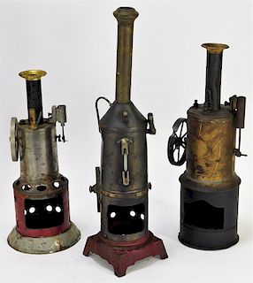 3 Antique Weeden Style Vertical Steam Engines