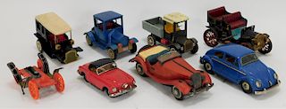 8PC Japanese Tin Litho Toy Car Grouping