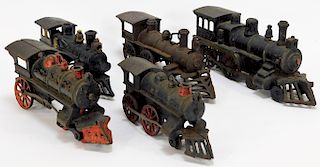 5 Attr. Hubley Antique American Cast Iron Trains
