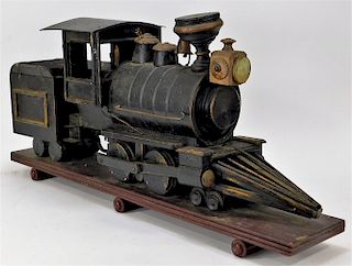 LG Mounted Model Train Engine and Tender 25"