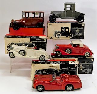 5 Bandai Automobiles of the World Models w/ Boxes