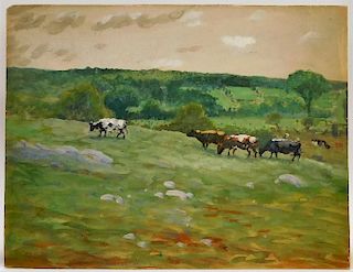 George Hays Summer Meadow Landscape Painting