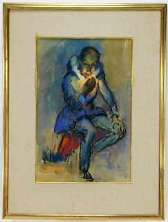 Arnold Hoffmann Impressionist Clown WC Painting