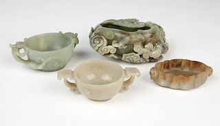 Group Chinese carved jade and hard stone articles