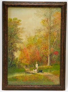 G. F. Fuller Autumnal Landscape Painting