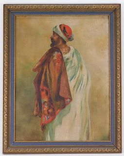 Orientalist Middle Eastern Man Portrait Painting