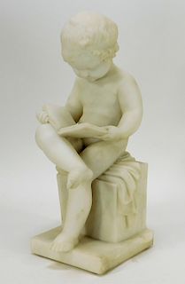 Aft. Antonio Canova Seated Child Marble Sculpture