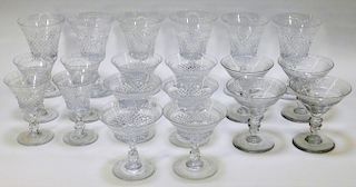 20PC French Cut Crystal Quality Stemware Group