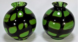 PR Kralik Bohemian Czech Net Art Glass Vases