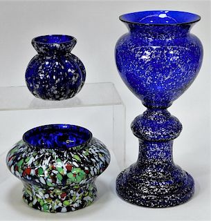3 Kralik Bohemian Czech Art Glass Vases