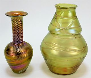 2PC Loetz and Robert Held Art Glass Vase Grouping