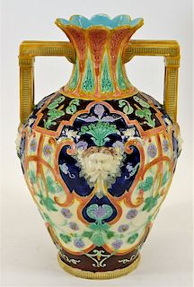 Copeland English Majolica Four Winds Vase