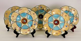 5 Fielding Majolica Aesthetic Fan Oyster Plates