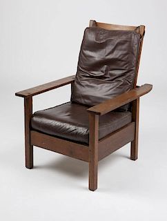 An Arts & Crafts oak Morris chair