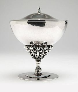 A Georg Jensen sterling silver sugar bowl no. 43