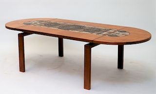 C.1970 Danish Teak Wood OX-Art Tile Dining Table