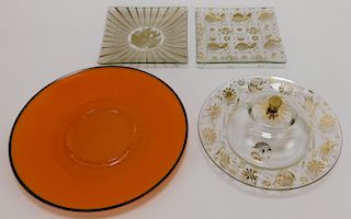 4 American Georges Briard MCM Art Glass Dishware