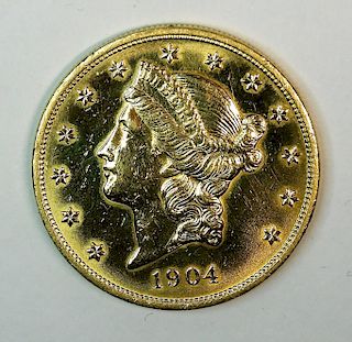 United States 1904 Liberty Head $20 Gold Coin