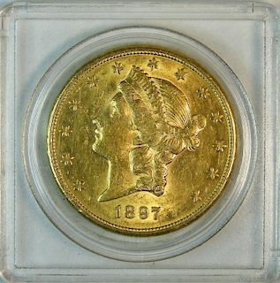 United States 1897 S Liberty Head $20 Gold Coin