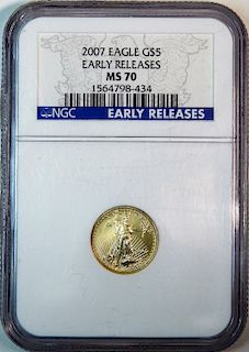 United States 2007 Eagle $5 Gold Coin NGC MS 70