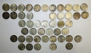47PC United States Peace Dollar Silver Coin Group