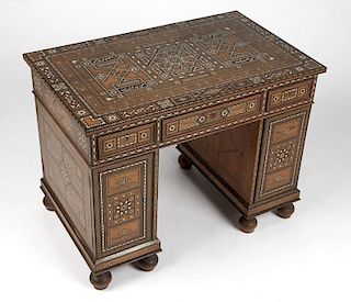 A Syrian parquetry partners desk