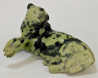 Chinese Carved Soapstone Figural Leopard Statue