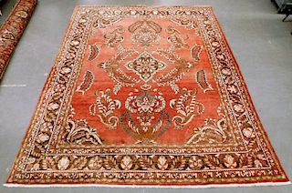 Antique Oriental Persian Floral Pink Carpet Rug