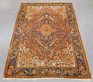 Persian Heriz Oriental Geometric Floral Carpet Rug